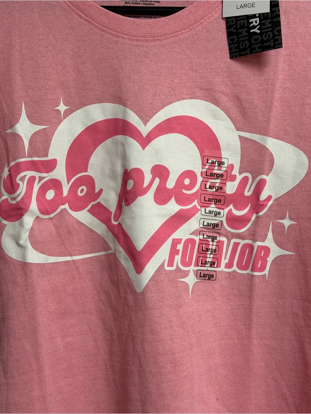 Chemistry Light Pink Graphic Tee with White Print